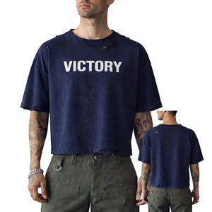 Camiseta Corta Desgastada Personalizada 2026, Estilo Vintage, Color Rosa, para Hombre y Mujer - Product Image 5