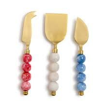 Resin Bead Handle Stainless Steel <b>Cheese</b> <b>Knife</b> <b>Set</b> Dishwasher Safe Eco-Friendly Table Top <b>Cheese</b> Tools Wholesale - Product Image 2