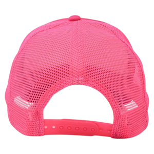 Casquette de baseball trucker personnalisée rose vif tendance en maille Meyba Sports, ajustable avec fermeture snapback, design respirant pour le streetwear et les activités de plein air - Product Image 4