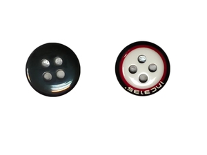 Custom Logo Round Resin 4-Hole Flatback Polished Embossed Beaded Dry Cleaning Shirt Sweater Garment Sewing Accessories <b>Buttons</b> - Product Image 2