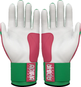 Premium Leather Baseball Batting Gloves Customized Colors <b>Hook</b> and Loop Closure Unisex Adult Training Anti-Slip Breathable - Product Image 2