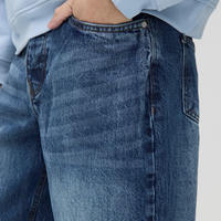 Pantalones de Mezclilla Personalizados para Hombre, Estilo Hip Hop, Ecológicos, Transpirables, Color Azul Deslavado, Resistentes a la Decoloración