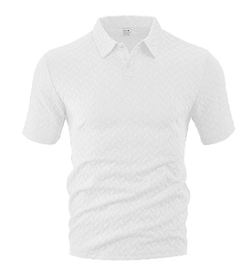 Men's Short Sleeve <b>Knitted</b> Polo Shirt Geometric <b>Pattern</b> Breathable Casual Fit Regular Length Cotton Material - Product Image 6