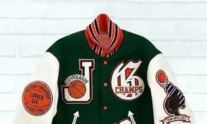 Custom Varsity <b>Jacket</b> <b>Men</b> Green <b>White</b> Basketball Patchwork Embroidered Letterman Front Windproof Winter Streetwear Casual - Product Image 4