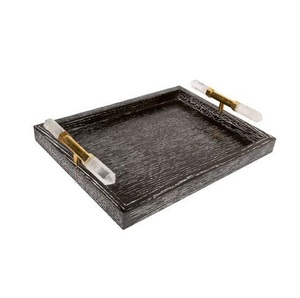 Plateau de service en bois massif écologique, plateau de petit-déjeuner haut de gamme pour hôtel, restaurant, café, cuisine et service quotidien - Product Image 1