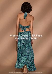 ชุดเซ็ตเสื้อครอปผูกหลังพิมพ์ลายดอกไม้สำหรับผู้หญิง พร้อมกระโปรงระบายชายสูงต่ำ ชุดสองชิ้น - คละสี - Product Image 6