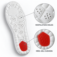 Semelles intérieures en maille respirante en PU composite, amortissantes, avec coussin de talon, pour chaussures de course, de marche, baskets et bottes de travail – Vente en gros