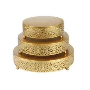 Support à gâteau rond à 3 niveaux, présentoir à desserts, support à cupcakes, mariage, anniversaire, fête, métal, verre, élégant, décoration de cuisine - Product Image 5