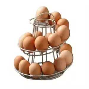 Support de rangement rotatif en spirale en fil métallique pour œufs, distributeur de comptoir, organisateur de cuisine en forme de tour - Product Image 1