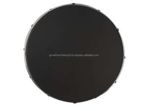 Taburete Moderno de Metal Negro con Detalles de Tambor y Mesa de Centro Redonda Decorativa - Estructura de Madera de Mango para Sala de Estar, Dormitorio, Comedor, Decoración del Hogar - Product Image 4