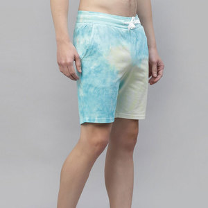 Pantalones Cortos de Algodón Tie Dye para Hombre, con Cordón en la Cintura, Transpirables, Casuales, Estilo Bermuda, de Talle Medio, Tejido de Punto - Product Image 3
