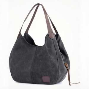 Luxury Washed <b>Canvas</b> Hobo <b>Bag</b> Vintage Style Letter Wedding Exhibition <b>Large</b> Capacity Shoulder Tote <b>Bag</b> for Women Custom Logo - Product Image 4
