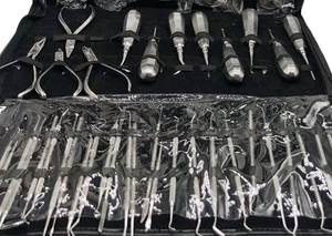 ชุดเครื่องมือผ่าตัดทางทันตกรรมสแตนเลสสตีล ด้ามจับแบบมีลาย  ชนิดใช้ซ้ำได้ คลาส 1 สีเงิน น้ำหนักเบา สำหรับทันตแพทย์ - Product Image 3