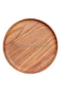 จานไม้ธรรมชาติขัดเงาขายดี ถาดชาร์กูเตอรีงานฝีมือ สลักลายตามสั่ง สำหรับร้านอาหาร จัดเลี้ยง บ้าน และโต๊ะอาหาร - Product Image 1