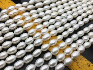 Perlas de Agua Dulce de Arroz Largo, 9-14 mm, Hebra de Perlas Sueltas para Fabricación de Joyas, Venta al por Mayor, Superficie Lisa - Product Image 4