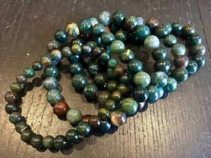 HOT SALE RESIST FATIGUE WOMENS MEN HEALING CRYSTAL NATURAL BLOOD STONE BEADED <b>ELASTIC</b> ADJUSTABLE <b>BRACELETS</b> - Product Image 5