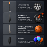 Gonfleur de pneus sans fil 150 PSI avec batterie externe et lumière LED, pompe à air électrique portable pour voiture, vélo, ballons de sport et utilisation en extérieur