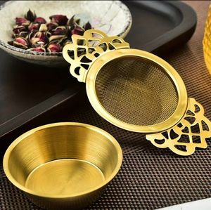 Infuseur à thé en cuivre avec poignée, filtre à mailles fines réutilisable pour thé en vrac, pour théière, tasse, maison, cuisine, hôtel, restaurant - Product Image 1