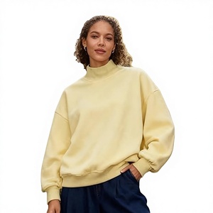 Sweat-shirt à col montant pour femme, en coton éponge personnalisé, avec logo imprimé, style streetwear décontracté, fournisseur en gros OEM sous marque privée - Product Image 1