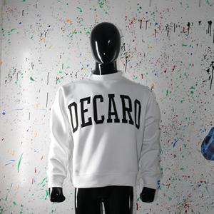 Sweat-shirt à col montant DECARO ASH GREY 100% BLANC avec broderie appliquée, col large, URBAN PRODUCTIONS - Product Image 4