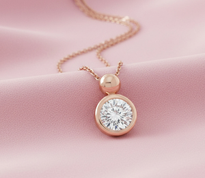 Collier pendentif en argent sterling 925 de haute qualité, plaqué or rose 18 carats, entièrement pavé de zircone cubique 5A, chaîne à maillons classique certifiée - Product Image 2