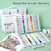 Marqueurs acryliques à encre aqueuse directe, plusieurs couleurs, anti-dessèchement, pour étudiants, DIY, stylos à gribouiller sans pression