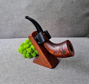 Pipa de fumar de madera vintage, pipa de tabaco clásica hecha a mano, pipa de tabaco tradicional para decoración de clubes y bares. - Product Image 1