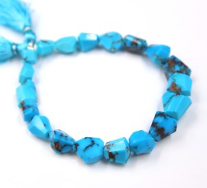 Cuentas de Turquesa Facetadas en Forma de Pepita de Príncipe Egipcio, Cuentas de Piedras Preciosas Naturales para la Fabricación de Joyas - Product Image 1