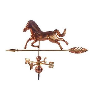 Horse Weather <b>Vane</b> With Compass Directions Outdoor Garden Ornament Traditional Style Metal Finish - Product Image 2