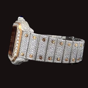 Reloj de Lujo CARATO de Calidad Estándar con Caja Automática, Esqueleto, Totalmente Adornado con Diamantes Moissanite, Estilo Hip-Hop, con Movimiento de Cuarzo ETA - Product Image 2