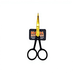 HARL INSTRUMENTS HE-10 Tijeras de Corte de Pelo Multifunción de Acero Inoxidable con Hoja Recta Negra y Dorada de 5 Pulgadas para Extensiones de Cabello - Product Image 3