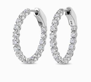 Boucles d'oreilles créoles minimalistes argentées pour femme, bijoux quotidiens, design simple à maillons de chaîne, clous élégants, accessoire de mode - Product Image 3