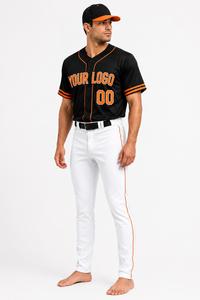 Uniforme de baseball personnalisé pour hommes, maillot à manches courtes sublimé, pantalon blanc, vêtements d'été respirants, logo sur le devant - Product Image 5