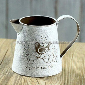Belle boîte d'eau galvanisée florale en émail pour les installations de jardin rustiques décor de ferme ou soin des plantes d'intérieur - Product Image 6