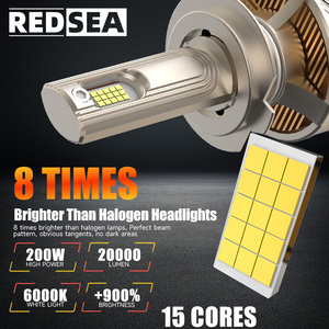 Redsea R35 200W 20000lm Auto-Scheinwerferbirne H7 H4 H1 H3 H11 <span class=keywords><strong>LED</strong></span> Auto-<span class=keywords><strong>LED</strong></span>-Scheinwerfer 12V Universal 9005 9006 9007 <span class=keywords><strong>LED</strong></span>-Autolichter - Product Image 2