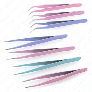 Professional Stainless Steel Eyelash <b>Extension</b> Tweezers Set with Straight & Curved Tips Multi Purpose <b>Nail</b> Art & Craft Tools - Product Image 2