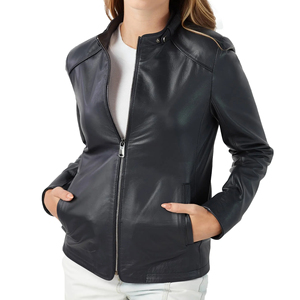 Vestes en cuir véritable pour femmes de haute qualité en gros avec logo personnalisé, qualité supérieure, doublure en coton à séchage rapide et imperméable - Product Image 6