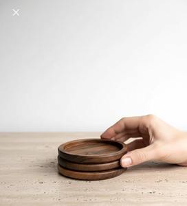 Sous-verres en bois de qualité export, résistants à la chaleur, protection de table pour salle à manger, bureau, café, bar, en gros. - Product Image 1