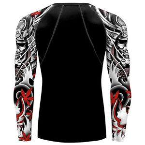 <b>Men</b> <b>Compression</b> <b>Shirt</b> Long Sleeve Rash Guard Graphic Print UV Protection Quick Dry Sportswear OEM Supplier - Product Image 6