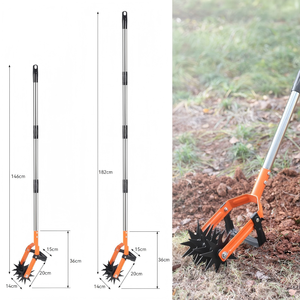 Cultivateur rotatif de <span class=keywords><strong>jardin</strong></span> robuste en acier au manganèse, motoculteur manuel réglable pour le mélange du sol et le désherbage - Product Image 2