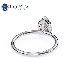 Bague de fiançailles LOISTA en diamant taille poire pour femme, platine, diamant naturel certifié GIA, style classique - Product Image 4
