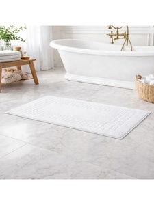 Tapis de sol épais antidérapant en coton 100% uni pour hôtel, tissage uni, écologique, rectangulaire, vente en gros - Product Image 2