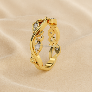 Anillo de Compromiso Clásico para Mujer, Plata de Ley 925, Moissanita, Engaste de Barra, Forma de Hoja, Joyería con Certificado IGI para Aniversario - Product Image 2