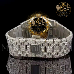 Montre-bracelet de luxe en acier inoxydable avec incrustation de diamants, quartz, cadran analogique 20 mm, lunette en cristal, style bijou, prix usine - Product Image 2