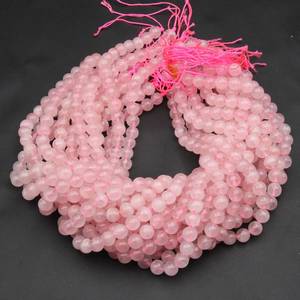 Cuentas redondas de cuarzo rosa, piedras preciosas naturales de color rosa, cuentas sueltas para la fabricación de joyería, suministro al por mayor, venta al por mayor, exportación. - Product Image 5