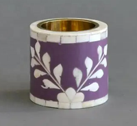 Brûleur d'encens en bois de santal en forme de gobelet de designer, avec couche intérieure métallique, parfum aromatique de benjoin et d'océan, écologique et fait main