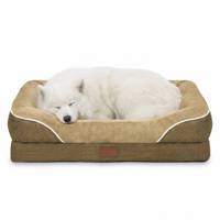 Lit pour animaux de compagnie de grande taille, style canapé, en velours écologique, lavable, imperméable, avec housse amovible, mousse haute densité, orthopédique, soulagement des articulations