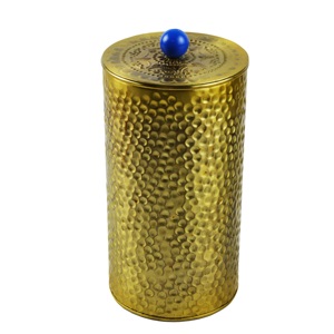 Recipiente Redondo de Almacenamiento de Alta Calidad con Tema Dorado, Recipiente Moderno para Cocina con Tapa para Azúcar, Alimentos y Especias - Product Image 1