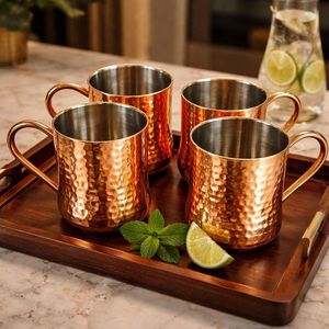 Vintage Copper Tumblers with Polished Finish Portable for Restaurants Bars Home <b>Camping</b> & Outdoor Use - Product Image 6