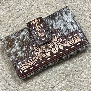 Cartera Larga Bifold de Cuero Genuino de Lujo Hecha a Mano 2026, de Piel de Vacuno con Pelo, Multiusos, Portátil, de Gran Capacidad, Tipo Clutch - Product Image 4